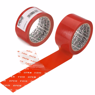 Immagine di Nastro da imballo adesivo acrilico antieffrazione FABO rosso no noise mm 50X50 m
