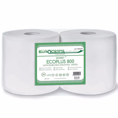 Immagine di Rotolo industriale riciclato EUROCARTA ECOPLUS 800 2 veli 814 strappi metri 162,8