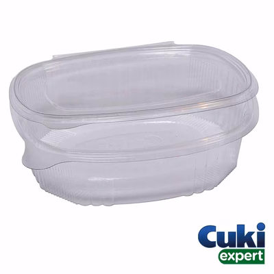 Immagine di Contenitori in PET c/coperchio incern. CUKI PROFESSIONAL capacità 1 litro cm 18x15,1x6,5 pack 50pz