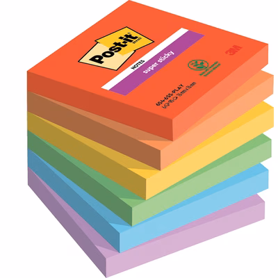 Immagine di Post-it 3M 654-6ss-jpeu super sticky 76x76 playful