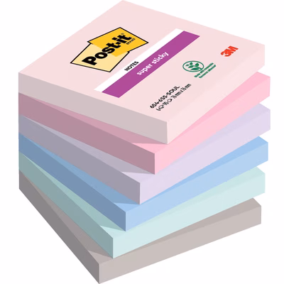 Immagine di Post-it 3M 654-6SS-ny super sticky 90 ff 76x76 soulful