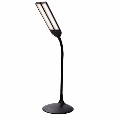 Immagine di Lampada da tav.led LEDTWIN a 2 teste wireless nera