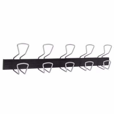 Immagine di Appendiabiti da parete 10 posti nero e cromo