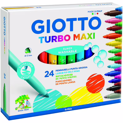 Immagine di Pennarello GIOTTO TURBO MAXI 24 colori assortiti