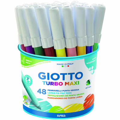 Immagine di Pennarello GIOTTO TURBO MAXI barattolo 48 colori assortiti