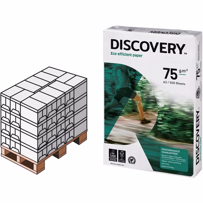 Immagine di Pallet carta bianca per fotocopie A3 g75 NAVIGATOR DISCOVERY risma da 500 fogli (Penisola)