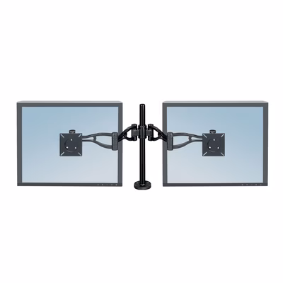 Immagine di Braccio monitor Fellowes doppio nero, Reflex Fino a 26"