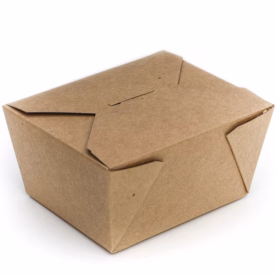 Immagine di Contenitore da asporto in cartoncino kraft con laminazione interna in PE 11x9x6,3 cm - 28 oz