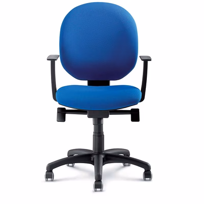 Immagine di Sedia operativa BINGO con braccioli fissi ecopelle blu