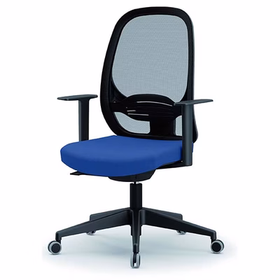 Immagine di Sedia operativa HOPPER braccioli fissi ecopelle blu