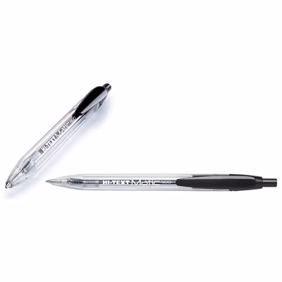 Immagine di Penna a sfera a scatto colore nero FIBRACOLOR HI-TEXT MATIC 900 punta media mm 1