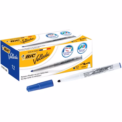 Immagine di Pennarello per lavagne bianche BIC VELLEDA 1741 punta tonda colore blu