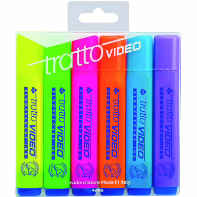Immagine di Evidenziatore TRATTO VIDEO busta 6 pezzi