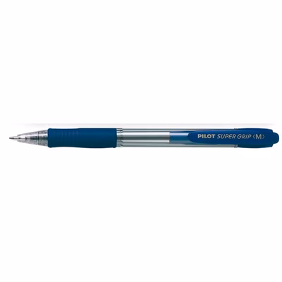 Immagine di Penna a sfera a scatto colore blu PILOT SUPER GRIP punta media mm 1