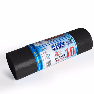 Immagine di Sacchetto rifiuti ELICA senza maniglie cm 70x110 110 litri 21 µ colore nero