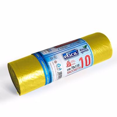 Immagine di Sacchetto rifiuti ELICA senza maniglie cm 70x110 110 litri 21 µ colore giallo