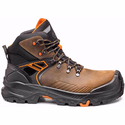 Immagine di Calzatura alta BASE B1601B T-WALL MID S3S HRO CI HI LG FO SR marrone/nero/arancio taglia 46