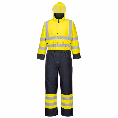 Immagine di Tuta bicolore hi-vis foderata PORTWEST S485 colore giallo/blu navy taglia XXXXXXXL