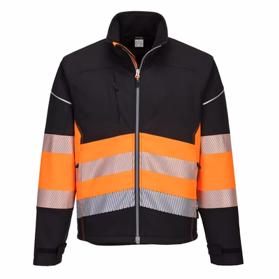 Immagine di Giacca softshell pw3 hi-vis classe 1 PORTWEST PW375 colore nero/arancione taglia XL