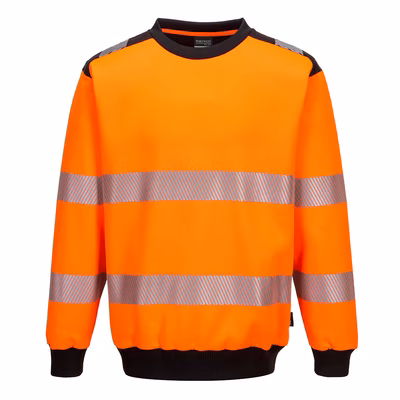 Immagine di Felpa girocollo alta visibilità PORTWEST PW379 colore arancione/nero taglia XXXXL