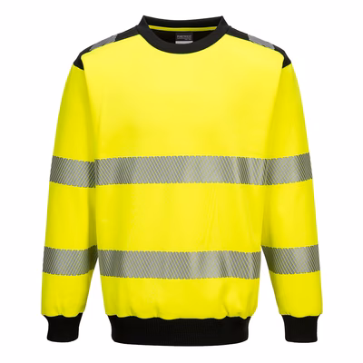 Immagine di Felpa girocollo alta visibilità PORTWEST PW379 colore giallo/nero taglia XXXXL