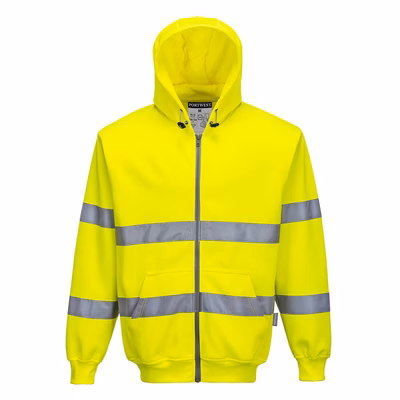 Immagine di Felpa con cappuccio e zip intera hi-vis PORTWEST B305 colore giallo taglia XXXXL
