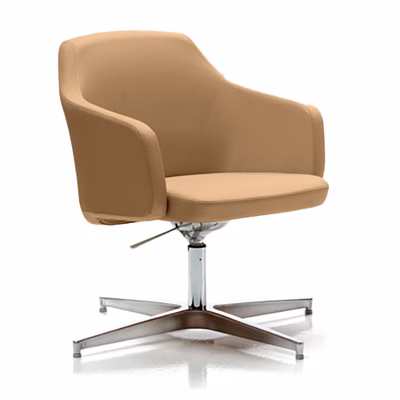 Immagine di Poltrona EDGAR bassa 4g con piedini colore mandorla