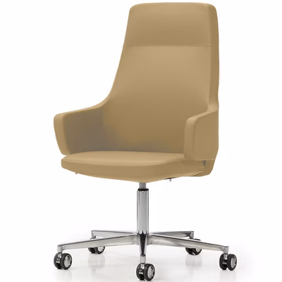 Immagine di Poltrona EDGAR media 5g su ruote colore beige