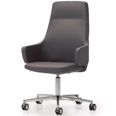 Immagine di Poltrona EDGAR media 5g su ruote colore grigio