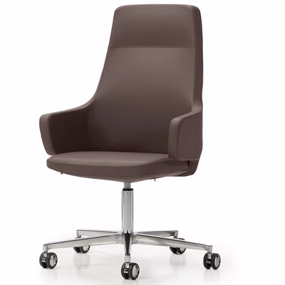 Immagine di Poltrona EDGAR media 5g su ruote colore tortora