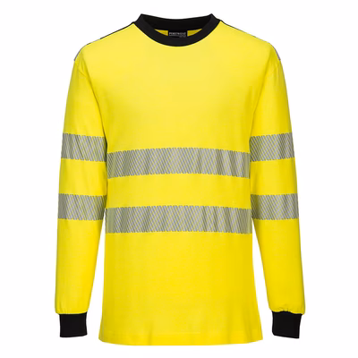 Immagine di T-shirt ad alta visibilità ignifuga wx3 PORTWEST FR701 colore Yellow/Black taglia XXXL