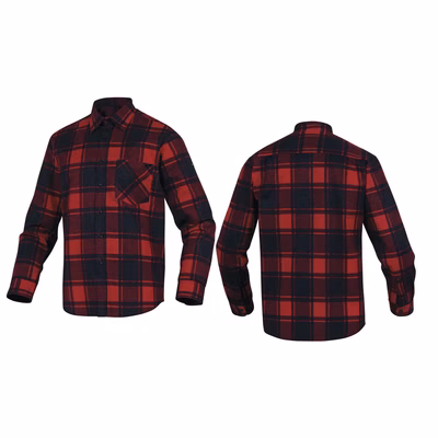 Immagine di Camicia da lavoro DELTAPLUS RUBY colore rosso e nero taglia M