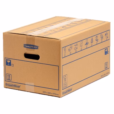 Immagine di Scatola traslochi FELLOWES SMOOTHMOVE cm 32,5x27x47,5 litri 39 colore avana