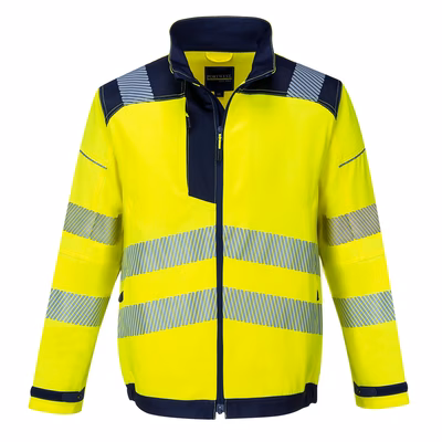 Immagine di Pw3 giacca da lavoro hi-vis PORTWEST T500 colore giallo/blu navy taglia XXXL
