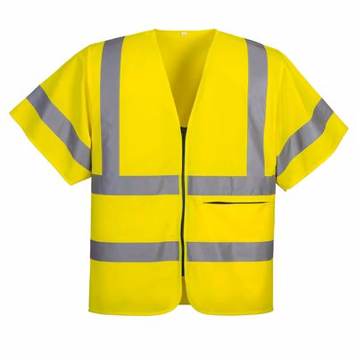 Immagine di Gilet mezza manica con chiusura zip PORTWEST C372 colore giallo taglia XXL