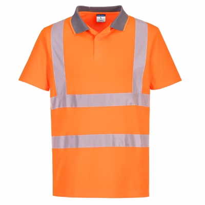 Immagine di Polo eco hi-vis s/s (confezione da 6) PORTWEST EC10 colore arancione taglia XXXL