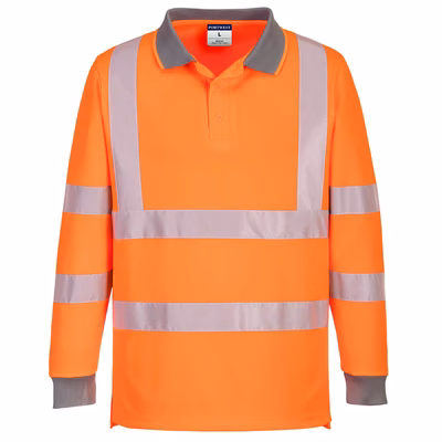 Immagine di Polo eco hi-vis m/l (confezione da 6) PORTWEST EC11 colore arancione taglia L