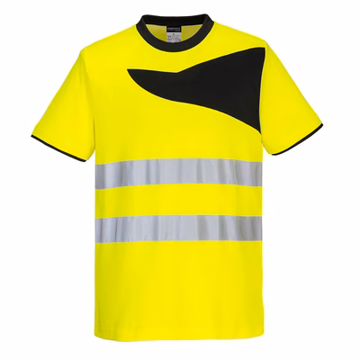Immagine di Pw2 t-shirt alta visibilità s/s PORTWEST PW213 colore Yellow/Black taglia XL