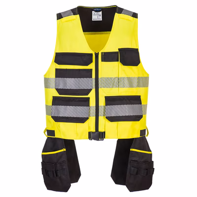 Immagine di Gilet per attrezzi classe 1 pw3 PORTWEST PW308 colore Yellow/Black taglia L