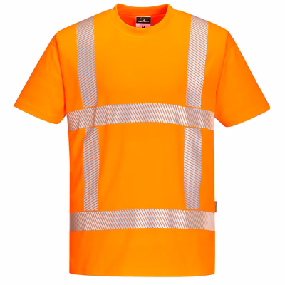 Immagine di T-shirt pw3 hi-vis manica corta PORTWEST R413 colore arancione taglia L
