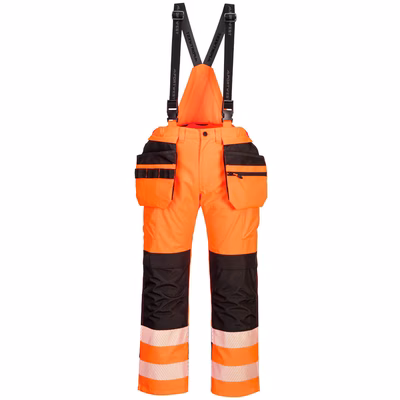 Immagine di Salopette hi-vis pw3 PORTWEST PW356 colore arancione/nero taglia L