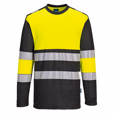 Immagine di Pw3 t-shirt hi-vis classe 1 m/l PORTWEST PW312 colore Yellow/Black taglia L