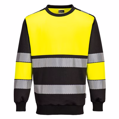 Immagine di Felpa pw3 h-vis classe 1 PORTWEST PW376 colore Yellow/Black taglia XXXXXL