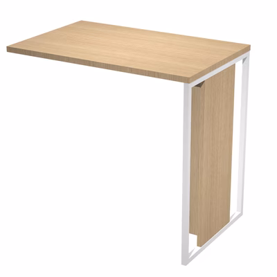 Immagine di Allungo per scrivania ARTEXPORT BLADE L80xP50 cm struttura bianca piano rovere chiaro