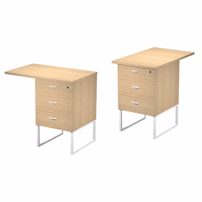 Immagine di Cassettiera ARTEXPORT BLADE con top telaio bianco scocca rovere chiaro