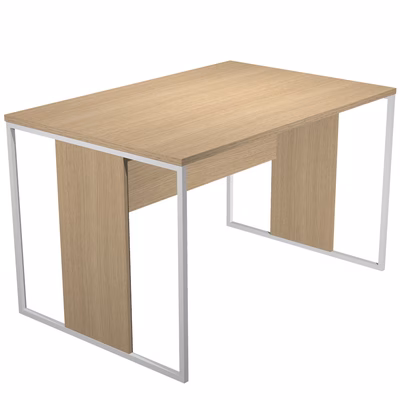 Immagine di Scrivania ARTEXPORT BLADE L120xP80 cm struttura bianca piano rovere chiaro