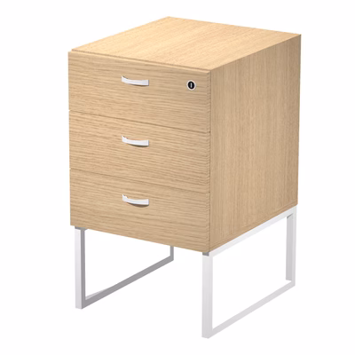 Immagine di Cassettiera ARTEXPORT BLADE telaio bianco scocca rovere chiaro