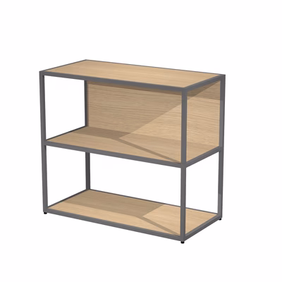 Immagine di Libreria ARTEXPORT BLADE 90x44x80 cm telaio antracite schienali/ripiani rovere chiaro