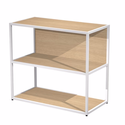 Immagine di Libreria ARTEXPORT BLADE 90x44x80 cm telaio bianco schienali/ripiani rovere chiaro