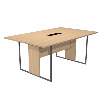 Immagine di Tavolo riunione ARTEXPORT BLADE L180xP110 cm C/TOP ACCESS struttura antracite piano rovere chiaro